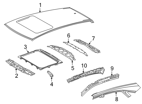 2018 Lexus NX300 Roof & Components Support, Roof Panel Diagram for 63118-78010