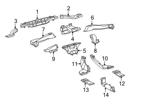 2013 Toyota 4Runner Ducts Defroster Nozzle Diagram for 55972-35040