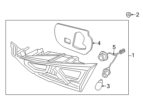 2018 Hyundai Elantra Backup Lamps Lamp Assembly-Rear Combination Inside, RH Diagram for 92404-F2410