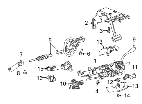 2016 Ram 1500 Switches SHROUD-Steering Column Diagram for 1GD32DX9AC