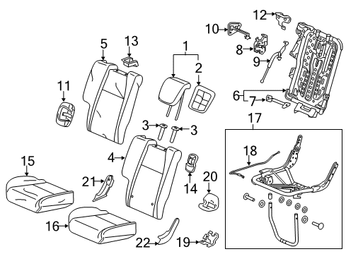 2018 Honda HR-V Rear Seat Components Lock Assy., R. RR. Seat Diagram for 82220-T5R-A11