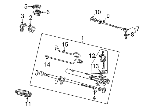 2005 Honda Odyssey Steering Column & Wheel, Steering Gear & Linkage Rack, Power Steering Diagram for 53601-SHJ-A52