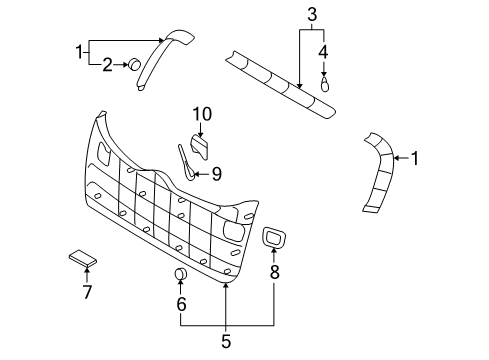 2010 Hyundai Santa Fe Interior Trim - Lift Gate Pad Diagram for 81756-0W000