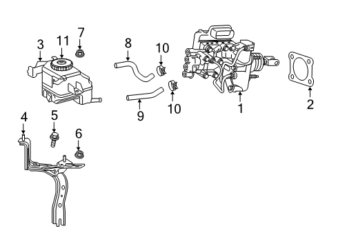 2020 Toyota RAV4 Dash Panel Components Master Cylinder Diagram for 47050-42191