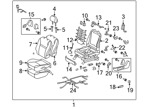 2013 Toyota Corolla Driver Seat Components Seat Cushion Heater Diagram for 87510-12270