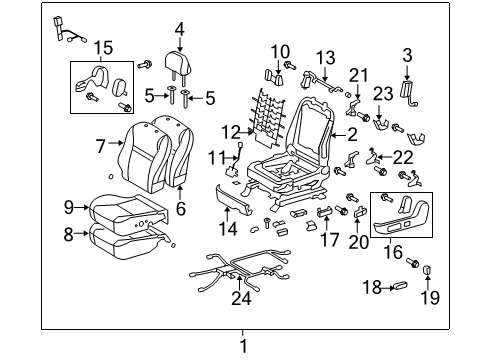 2013 Toyota Corolla Driver Seat Components Seat Cushion Pad Diagram for 71512-02260