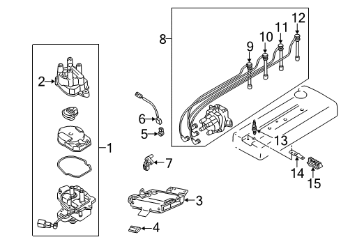 2000 Nissan Altima Distributor Distributor Rotor Diagram for 22157-4B000