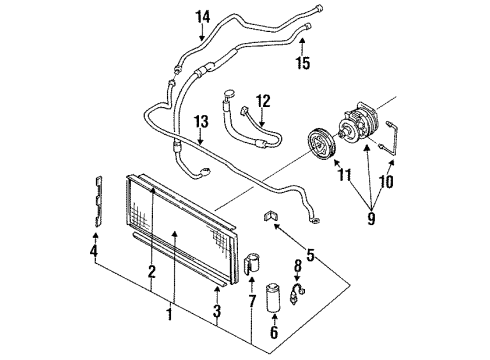 1993 Nissan NX Air Conditioner Clutch Assy-Compressor Diagram for 92660-50Y00