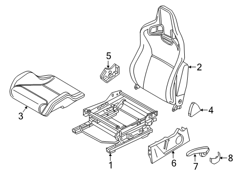 2017 Nissan Juke Driver Seat Components Adjuster Assy-Front Seat, LH Diagram for 87450-3YW5A