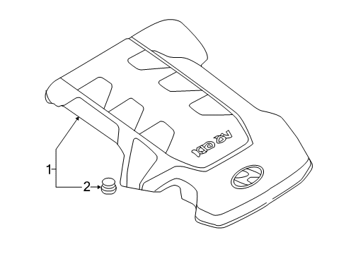 2015 Hyundai Genesis Engine Appearance Cover Engine Cover Assembly Diagram for 29240-3CDD0