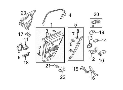 2012 Acura TSX Rear Door Switch Assembly, Rear Power Window Diagram for 35770-TL2-A01