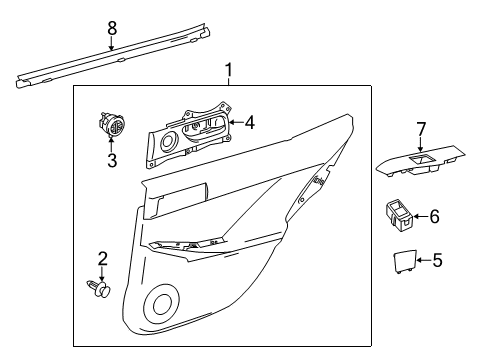 2018 Lexus IS300 Interior Trim - Rear Door Panel Assembly, Rear Door Diagram for 67640-53322-27