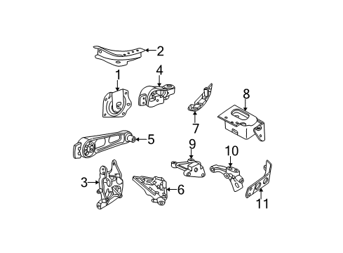 2003 Chrysler PT Cruiser Engine & Trans Mounting Bracket-Torque Reaction Diagram for 4668383AC