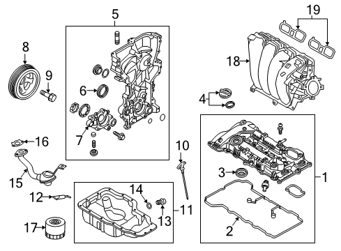 2017 Kia Forte Engine Parts, Mounts, Cylinder Head & Valves, Camshaft & Timing, Oil Pan, Oil Pump, Crankshaft & Bearings, Pistons, Rings & Bearings, Variable Valve Timing Manifold Assembly-Intake Diagram for 283102E770