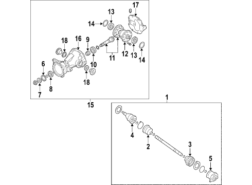 2008 Hyundai Tucson Rear Axle, Axle Shafts & Joints, Differential, Drive Axles, Propeller Shaft Boot Kit-Front Axle Wheel Side Diagram for 49509-2EA30