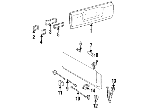 1997 Lexus LX450 Lift Gate Panel Sub-Assy, Tail Gate Diagram for 65061-60070