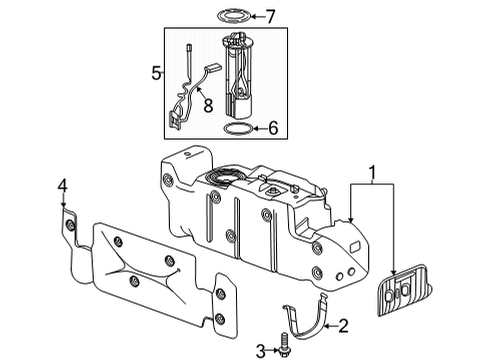 2020 Chevrolet Silverado 2500 HD Senders Tank Strap Diagram for 84591515