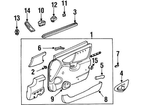 1997 Oldsmobile Cutlass Interior Trim - Front Door Sealing Strip Asm-Front Side Door Window Inner Diagram for 22605160