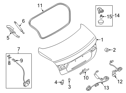 2020 Infiniti Q50 Trunk Switch Assy-Trunk Opener Diagram for 25380-4GA0A