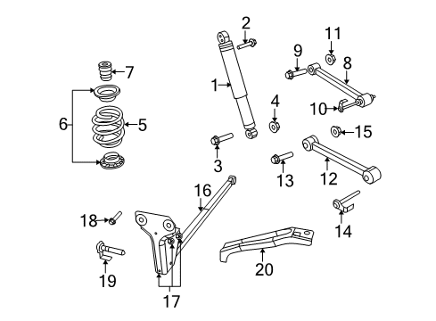 2008 Jeep Liberty Rear Suspension, Lower Control Arm, Upper Control Arm, Stabilizer Bar, Suspension Components ABSORBER-Suspension Diagram for 52125094AC