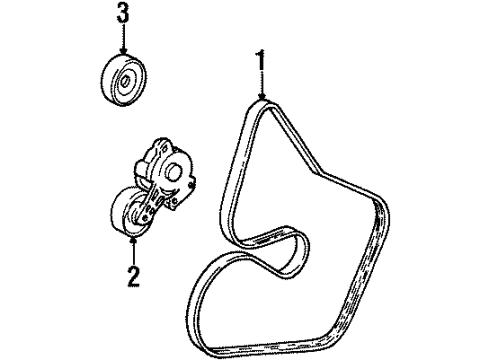 1998 Lincoln Continental Belts & Pulleys Serpentine Tensioner Diagram for F7OZ-6B209-AA