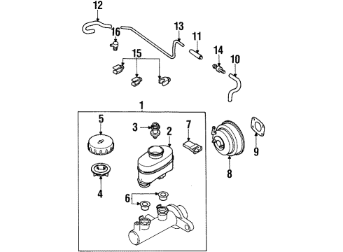 1998 Nissan Maxima Hydraulic System Piston Kit TNDM Brake Master Cylinder Diagram for 46011-69C27