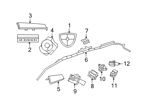 2008 Dodge Grand Caravan Air Bag Components Sensor-Acceleration Diagram for 4896011AB