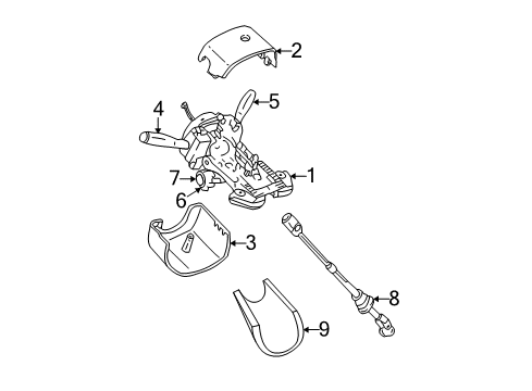 2001 Jeep Grand Cherokee Steering Column & Wheel, Steering Gear & Linkage, Shaft & Internal Components, Shroud, Switches & Levers Switch-Multifunction Diagram for 56042303AD