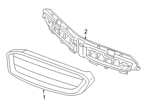 2019 BMW i8 Grille & Components Ornamental Grille, Painted, Left Diagram for 51137370633