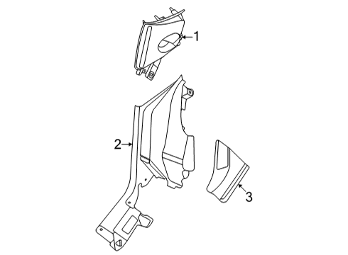 2022 Ford Maverick Interior Trim - Quarter Panels Upper Trim Retainer Diagram for HP5Z-54310A90-A