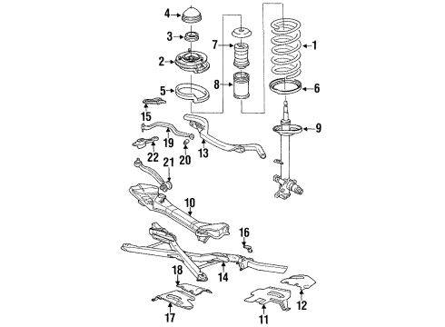 1992 BMW 850i Front Suspension Components, Lower Control Arm, Stabilizer Bar Upper Spring Pad Diagram for 31331134955