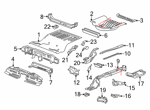 2017 Buick LaCrosse Rear Floor & Rails Spare Tire Panel Diagram for 84201543