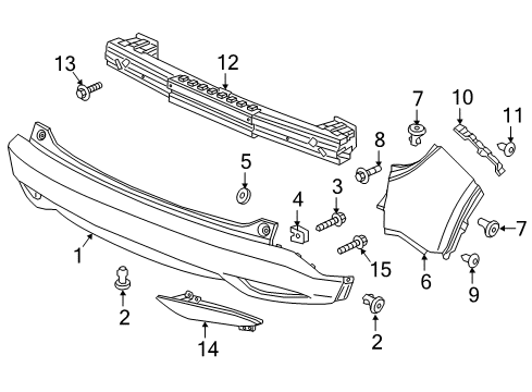 2022 Honda HR-V Bumper & Components - Rear Reflector, L. RR. Diagram for 33555-T7S-A01