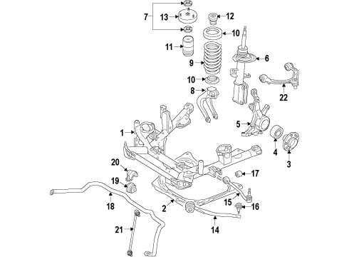2007 BMW X5 Front Suspension Components, Lower Control Arm, Upper Control Arm, Ride Control, Stabilizer Bar Front Right Suspension Strut Diagram for 37116794532