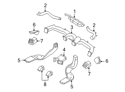 2009 Hyundai Azera Ducts Connector Assembly-Heater To Air V Diagram for 97470-3L000