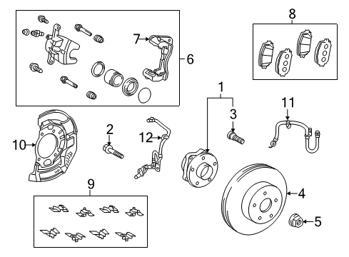 2017 Toyota Prius V Front Brakes Caliper Piston Diagram for 47731-12A70