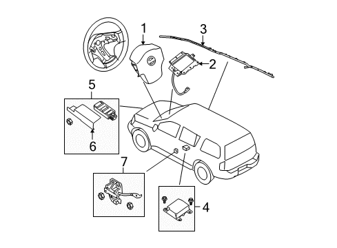 2013 Nissan Armada Air Bag Components Sensor Assy-Side Air Bag, RH Diagram for 98830-1VK0A