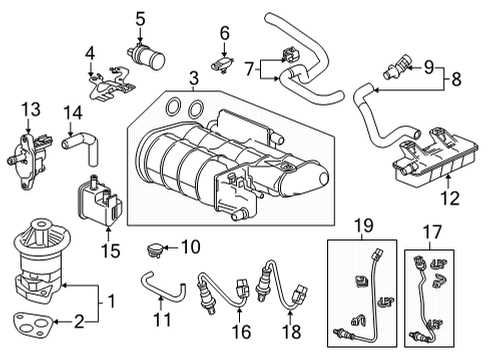 2022 Acura MDX Emission Components Tube Assembly, Drain Diagram for 17744-TYA-A02