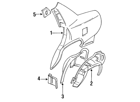 1996 Buick Park Avenue Quarter Panel & Components Pocket-Fuel Tank Filler *Black Diagram for 20740791