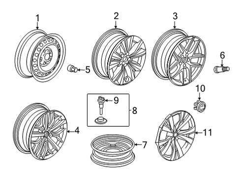 2022 Honda Civic Wheels, Covers & Trim TRIM, WHEEL (16X7J) Diagram for 44733-T20-A12