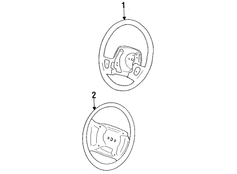 1991 Chrysler LeBaron Steering Wheel & Trim Wheel-Sport A/B W/LEATHER Steering Diagram for WM17JDX