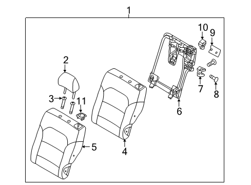 2018 Kia Niro Rear Seat Components Latch Lever Cover, LH Diagram for 89392G5000WK