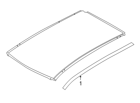 2011 Nissan Rogue Exterior Trim - Roof Moulding-Roof Drip, LH Diagram for 73853-JM000