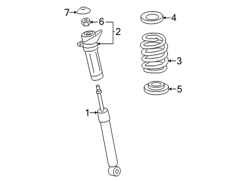 2022 Lexus NX350h Shocks & Components - Rear ABSORBER ASSY, SHOCK Diagram for 48530-79365