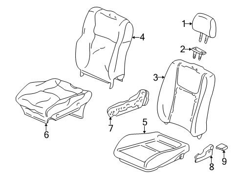 2000 Honda Civic Front Seat Components Cover, Driver Side Reclining (Medium Taupe) Diagram for 81638-SR3-000ZN