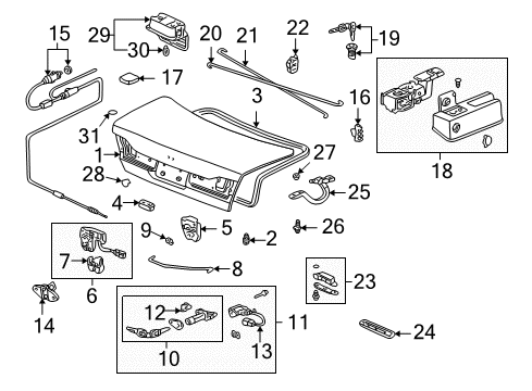 2002 Honda Accord Trunk Lock, Trunk (Handle+Power+Switch) Diagram for 74851-S84-A41