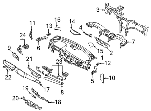 2022 Kia Niro Instrument Panel Connector Assembly-HEATE Diagram for 97470G5AA0