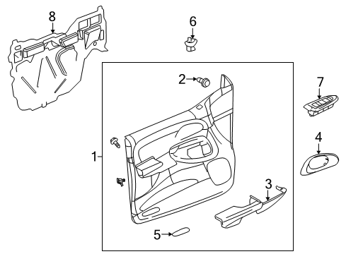2007 Chevrolet Trailblazer Front Door Armrest Asm-Front Side Door *Gray L Diagram for 25811017