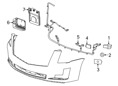 2020 Cadillac Escalade Electrical Components - Front Bumper Harness Diagram for 84258630