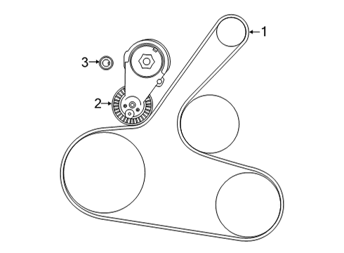 2022 Mitsubishi Outlander Belts & Pulleys TENSIONER ASSY AUTO Diagram for 11955-6RR0B